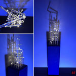 Lambda, a light object made of glass rods - Jürgen Klöck - 1988