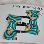 modèle 17 : duo barrettes cc noeuds turquoise moutarde