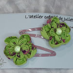 duo barrettes fleurs anis