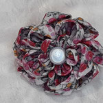 modèle 1 : barrette fleur rose gris