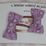 modèle 25 : duo barrettes cc noeuds parme