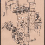 Urban Sketch im Station Cafe Clifden