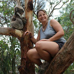 Aug in Aug mit einem Koala in Kennet River