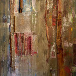 Flying Horses, 120 x 140 cm, Acrylmischtechnik, Collage auf Lw, 2012, Preis 1750,-
