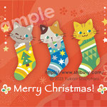 クリスマスのポストカード（和道楽）ネット販売中　©2023 Yukari Shibutani