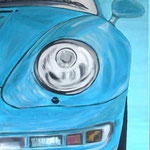 Porsche in türkis(2006), 40 x 80 cm, acrylic on canvas