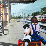 "El tren de la vida" (2015), 80 x 120 cm, oil on canvas