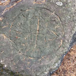 Seltsames rundes Symbol in Stein beim Krähenhüttenstein. Hier sind scheinbar die Tag-und Nachtgleichen eingezeichnet.