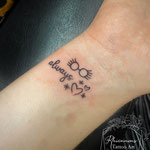 Harry Potter always script text tattoo fineline