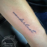 text script wanderlust tattoo fineline