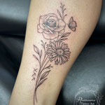 fineline flower floral sushi tattoo