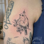 robin fineline tattoo floral