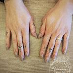 finger fineline ornamental tattoo cute