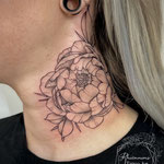 flower neck tattoo fineline
