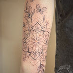 mandala dotwork floral flower tattoo butterfly