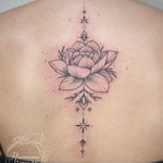 spine tattoo fineline flower floral ornamental