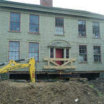 A truss and cribbing system to support the structure was designed, fabricated and installed by Scott Carlson of Sweetgrass Joinery <a href="http://www.sweetgrassjoinery.com">(www.sweetgrassjoinery.com)</a>, Huntsburg, Ohio.