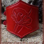 Bracelet losange en cuir "coquelicot".