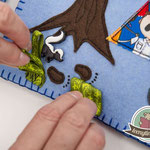 Spielbuch Quiet book Nähanleitung Schablonen Zelt Wald Camping