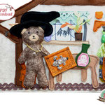 Spiebuch Zauberer Teddy Quiet book Anleitung Filzbuch Nähanleitung Schritt für Schritt Schablonen 1 : 1