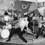 THE HOT STRINGS 1961 vlnr: Karel van Broekhuizen, Frits Galistan,  Ronny Keyner en Albert van Haasen