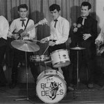 THE BLACK DEVILS ca. 1959 vlnr: Hans Kremers - Jimmy Schöne - Carly Schöne - Rex von Harras - Benny Stevens