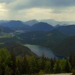 Ein toller Tiefblick zum Erlaufsee und nach Mariazell