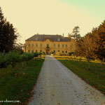 ...Schloss Eckartsau, Pause, Stempel, einmal weg vom Damm....