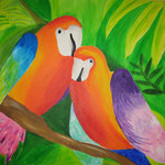 Papageien, 70 x 70 cm, erstellt 09/2008