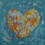 "Heart in Space", 80 x 80 x 1,8cm, erstellt 06/2007