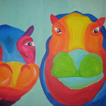 Happy Hippos, 70 x 100 cm, erstellt 06/2009, zu sehen im Freizeitbad Azur, Ramstein-Miesenbach
