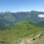 Montagne Verte depuis le Soum de Lazive et différents sommets de gauche à droite: Montagnon d'Isèye, Lasnère, Pic Bareille, Rocher des 5 Monts et les 5 Monts..