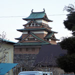 高島城（長野県諏訪市高島）二の丸付近からの復元天守閣