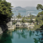 高松城　水門と瀬戸内海、水城でもある
