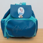 Sac à dos en simili cuir bleu turquoise et bleu roi