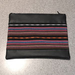 Pochette de sac en simili cuir et tissu mexicain.  Modèle n° 11 PS