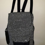 Sac à dos en tissu jacquard noir et blanc