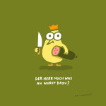 Leinwanddruck "Wurst dazu?"