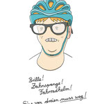 Leinwanddruck "Brille! Zahnspange! Fahrradhelm!"