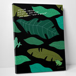 Leinwanddruck "Netter kleiner Frosch sitzt in der Ecke und denkt "Wat'n Quack"