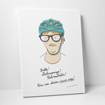 Leinwanddruck "Brille! Zahnspange! Fahrradhelm!"