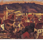 "Vue sur Chambon de la colline" - 1950 - aquarelle (34x50)