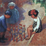 "Les enfants jouant aux quilles" - 1932 - huile (65x54)