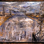 Puente sobre el río Besós, 65x54cm, téc. mixta sobre tela, 1996
