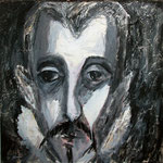 Aproximación al Caballero de la mano en el pecho de El Greco.  100x100cm, 2001