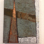 Dietmar Krause, Acryl und Flüssigmetall, teils oxidiert auf Leinwand, 50 x 70cm