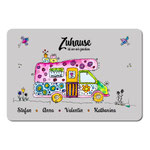 Fußmatte Wohnmobil "Zuhause ist, wo wir parken" personalisiert mit Namen, waschbar, 40x60 cm, UKo-Art