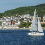 Blick von der Ostsee auf die Altstadt und die Villa Fernsicht