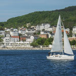 Blick von der Ostsee auf die Altstadt und die Villa Fernsicht
