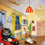 Vorsatz-Illustration aus dem Monster-Freundebuch, Loewe Verlag, siehe Kinderbücher